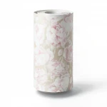 Floral wallpaper, vinyl wrap, length 15.6 m, width 106 cm, beige color with white and pink