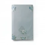 Floral wallpaper, vinyl wrap, length 15.6 m, width 106 cm, gray with green and blue color