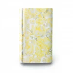 Floral wallpaper, vinyl wrap, length 15.6 m, width 106 cm, yellow with white and grey