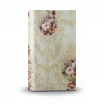 Floral wallpaper, vinyl wrap, length 15.6 m, width 106 cm, beige color with red and white