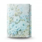 Floral wallpaper, vinyl wrap, length 15.6 m, width 106 cm, color cyan with gray and green