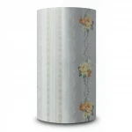 Floral wallpaper, vinyl wrap, length 15.6 m, width 106 cm, color gray with yellow on green
