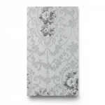 Floral Wallpaper, Length 15.6 meters, Width 106 cm, light gray with dark gray Color