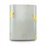 Floral Wallpaper, Length 15.6 meters, Width 106 cm, yellow on green on gray Color