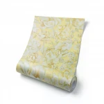 Floral Wallpaper, Size 15.6m×106cm, yellow and gray color