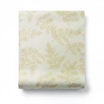 Leaf Patterned Wallpaper, Length 15.6 meters, Width 106 cm, Floral gold and beige Color