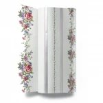 Floral Wallpaper, Length 15.6 meters, Width 106 cm, Red, purple, green, silver and grey Color