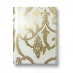 Tree Patterned Wallpaper, Size 15.6m×106cm, Shiny golden and smoky white color 