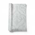 Leaf Patterned Wallpaper, Length 15.6 meters, Width 106 cm, Silver sand color