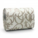 Leaf Patterned Wallpaper, Length 15.6 meters, Width 106 cm, light and dark brown Color