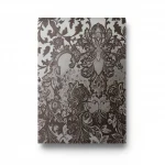 Leaf Patterned Wallpaper, Length 15.6 meters, Width 106 cm, Dark brown and light with light grey Color