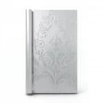 Floral wallpaper, vinyl cover, length 15.6 m, width 106 cm, silver color, model 1140-4