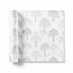   Wallpaper, Tree-Patterned Design, white Gray Color, Size 15.6m×106cm 