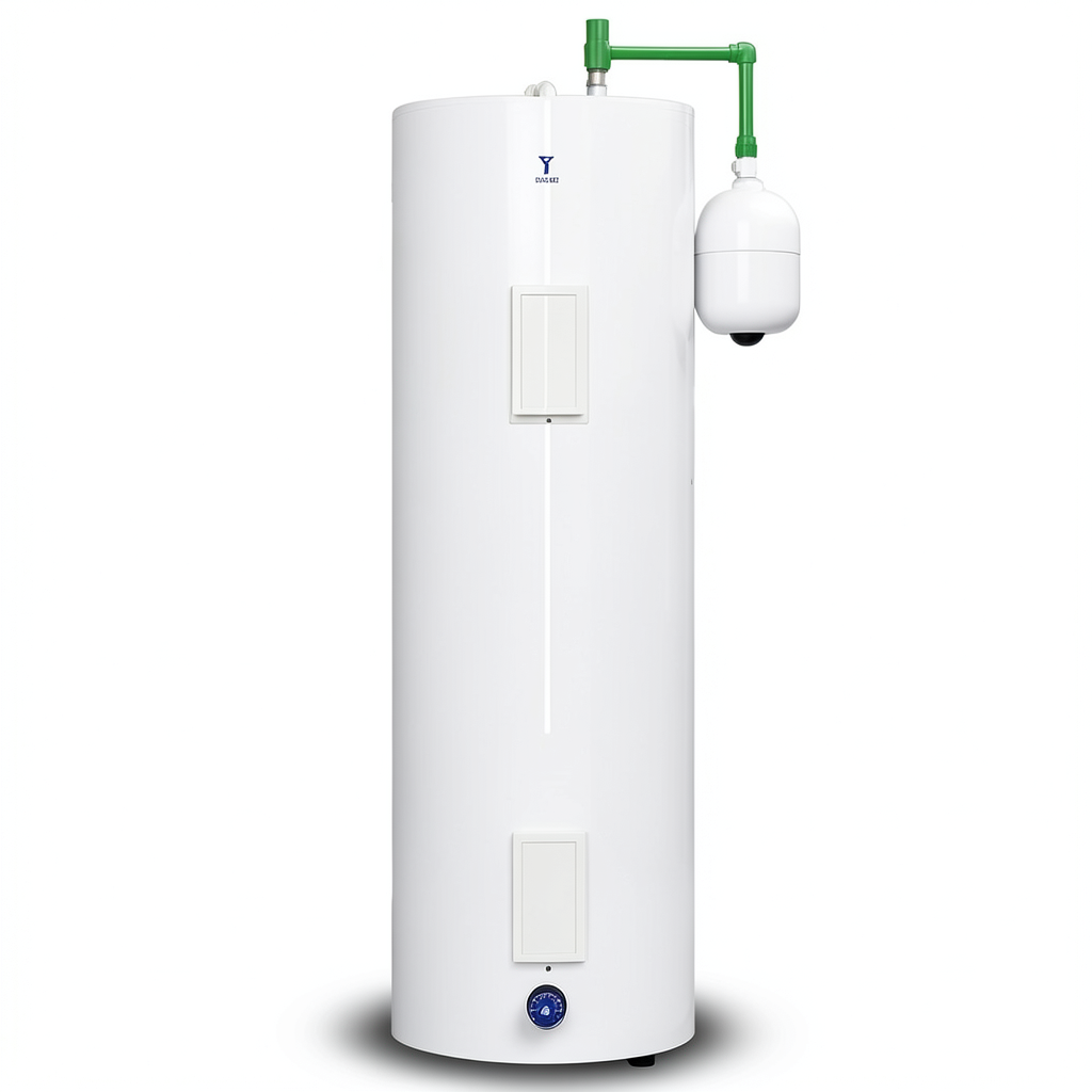 Vertical Central Water Heater 150 Liter Height 1200 mm White 2×4.5 kW 220/240 Volt | Saudi Ceramics