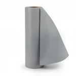 Plain Vinyl Wall Covering , Length 15.6 meters, Width 106 cm, Gray Color 