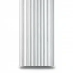 ورق حائط تصميم مقلم، لون ابيض مع رمادي، مقاس 15.6 م×106 سم 