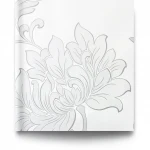 Wallpaper, Floral Design, White and grey Color, Size 10m×53cm