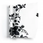 Wallpaper, Floral Design, Black and white Color, Size 10m×53cm