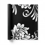 Wallpaper, Floral Design, Black and white roses Color, Size 10m×53cm