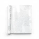Wallpaper, Floral Design, White and grey Color, Size 10m×53cm