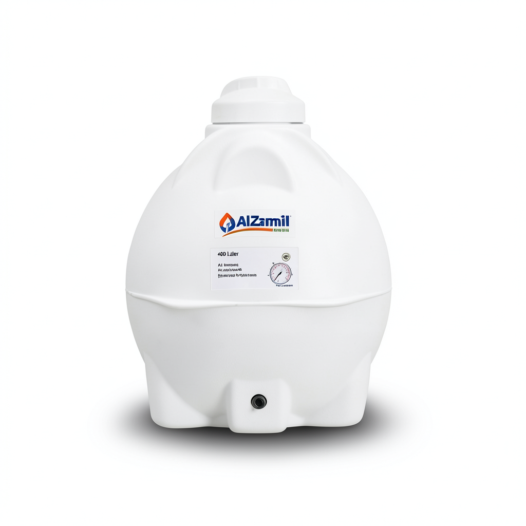 Water Tank Al Zami Horizontal Polyethylene 400 Liter, Length 100 cm | Al Zamil Tanks
