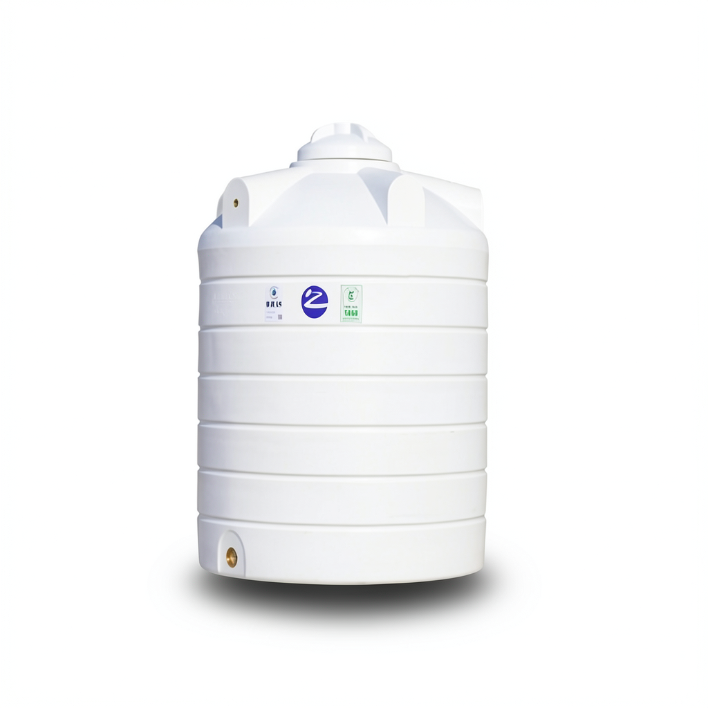 Water Tank Vertical 2500 Liter Polyethylene, Diameter 144 cm, Height 182-194 cm | Al Zamil Tanks