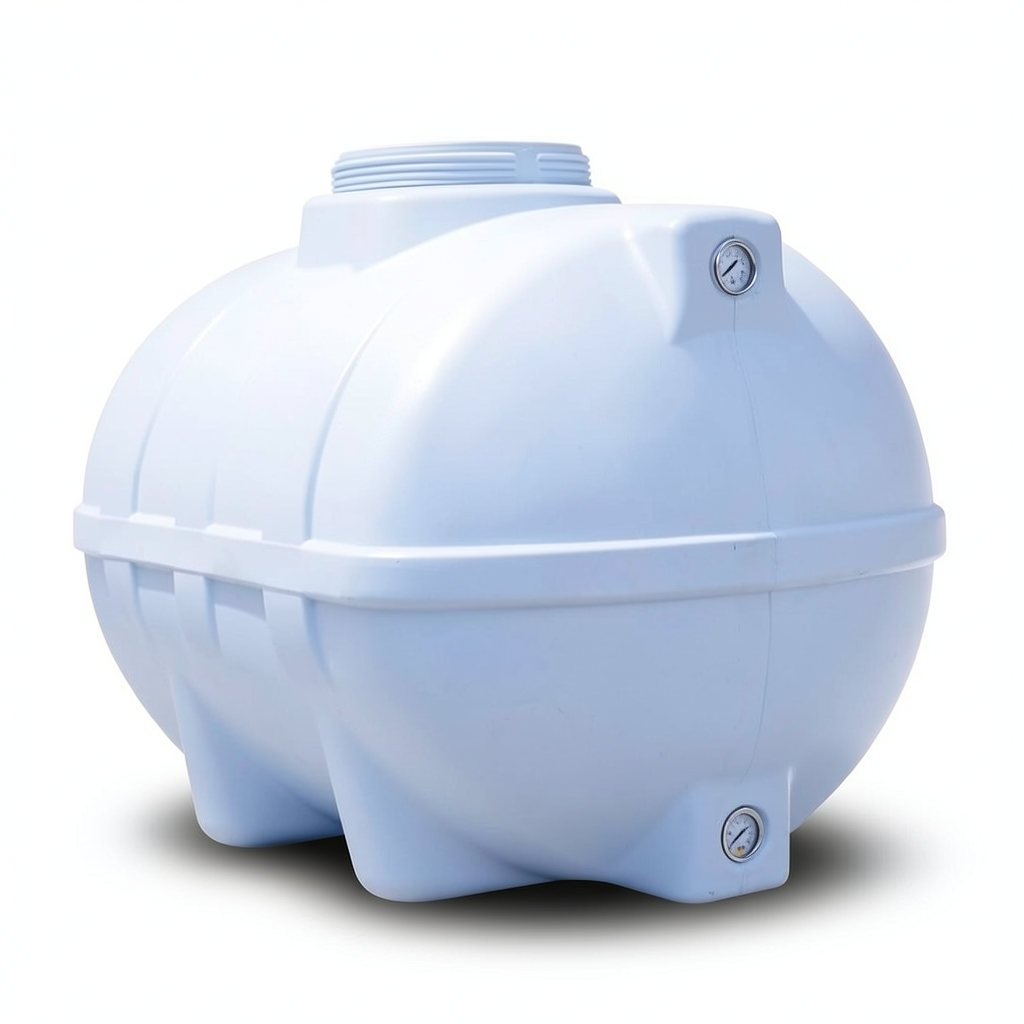 Water Tank Polyethylene Horizontal 500 Liter Capacity, 96 cm Diameter, 137 cm Length