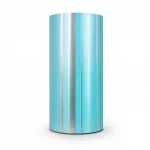  Wallpaper, Striped Design, Cyan with silver Color, Size 15.6m×100cm 