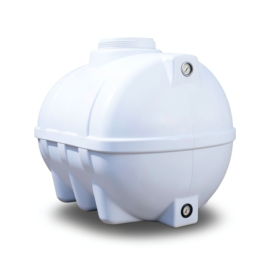 Water Tank Polyethylene Horizontal 2500 liter Capacity, 151 cm Diameter, 212 cm Length