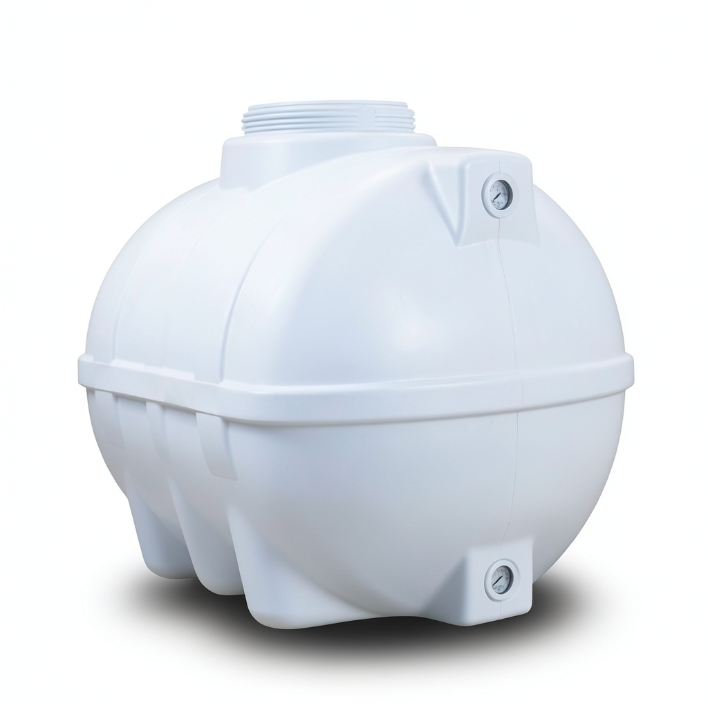Water Tank 2000 Liter Polyethylene Horizontal, Length 205 cm Diameter 145 cm