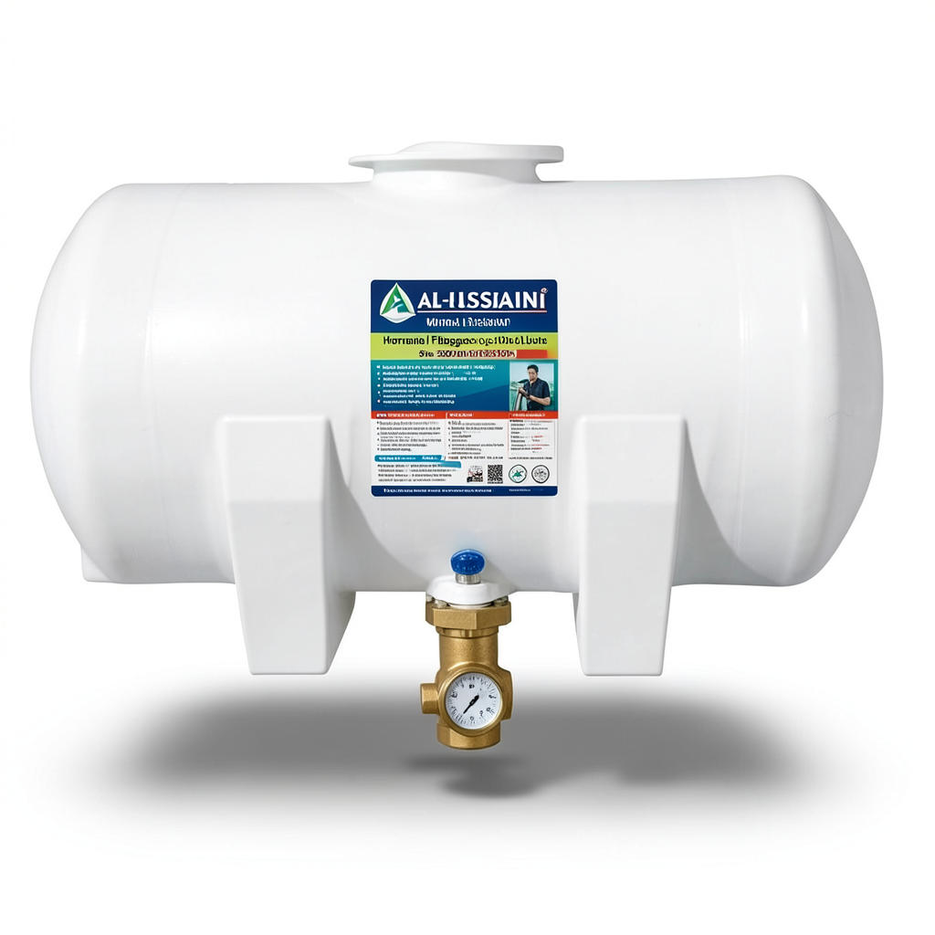 Water Tank Al-Hussaini Horizontal Fiberglass 3000 Liter, Size 2500×1250×1530 mm | AL-Hussaini trading Est.