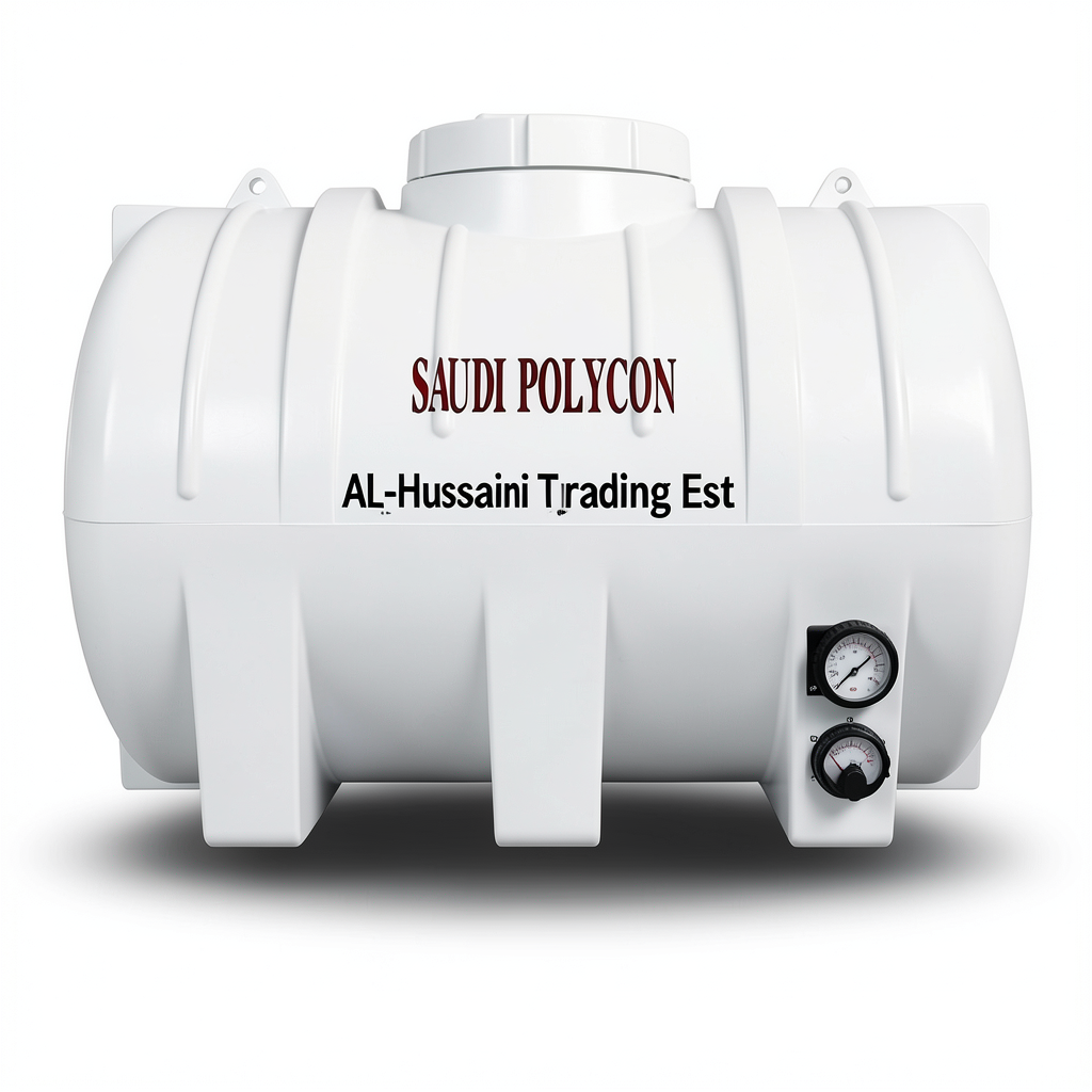 Horizontal Water Tank 1000 Liter Polyethylene, White/Black Layers | AL-Hussaini trading Est.