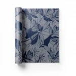 Classic Wall Covering, Vinyl Sheath, Length 15.6m, Width 106cm, Gray with navy blue Color