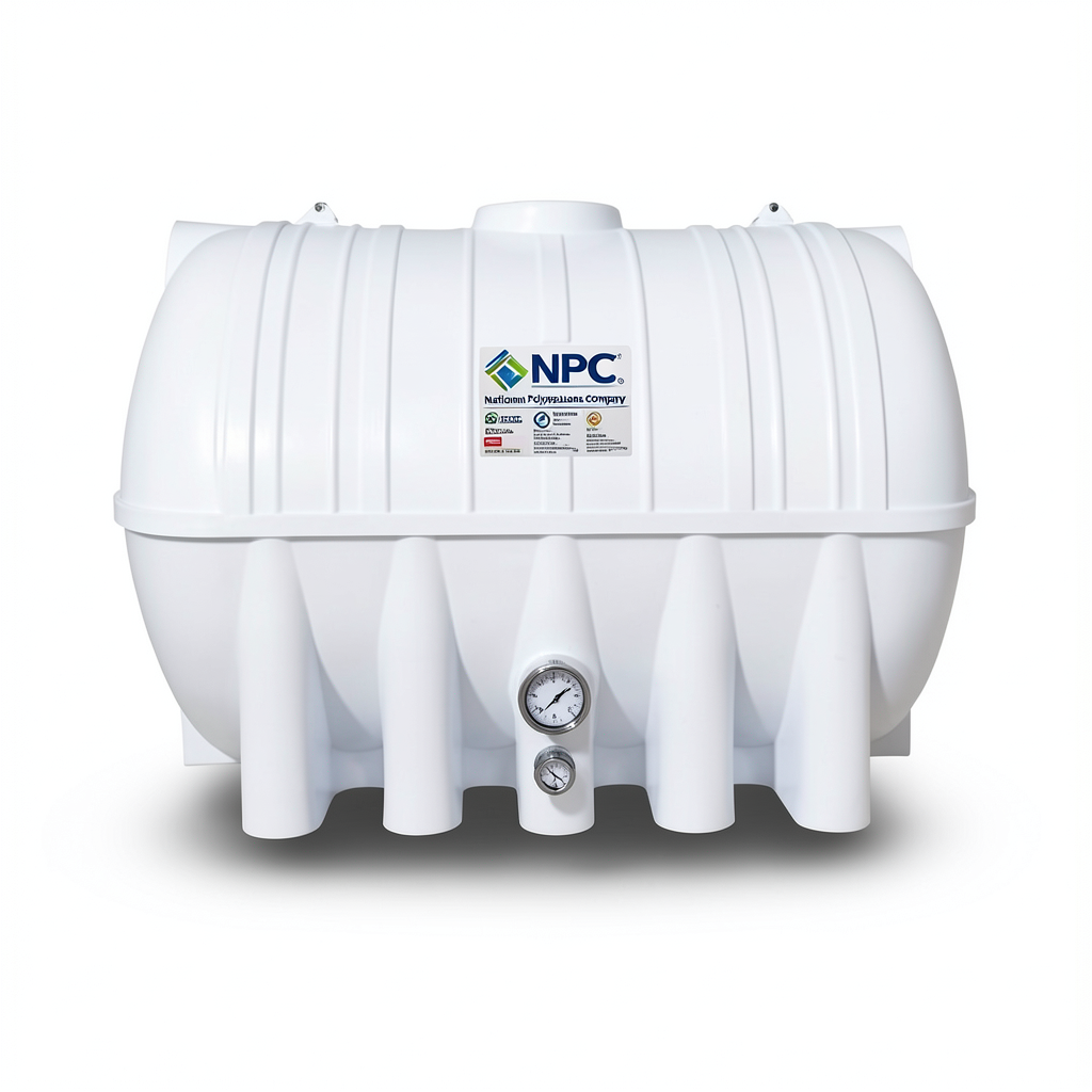 Horizontal Water Tank 7500 Liter Polyethylene White | National Polyethylene Company (NPC)