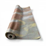Classic Wall Decoration, Vinyl Sheath, Length 15.6m, Width 106cm, brown with gray and yellow Color 