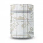 Patterned Wallpaper, Size 15.6m×100cm, Beige plaid with gray and white color