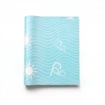 Vinyl Wallpaper, Youthful Design, Size 10m×53cm, Cyan Color 