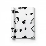 Vinyl Wall Decoration, Youthful Design, Size 10m×53cm, white and black Color 