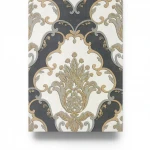 Classic Wallpaper Dark Gray with Beige Color, Size 10m×1.06m, Model 83005