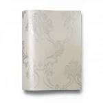 Vinyl Wallpaper, Patterned Design, Size 15.6m × 106 cm, Beige with Silver Color 