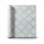 Vinyl Wallpaper, Patterned Design, Size 15.6m × 106 cm, Gray and Gold Brown Color 