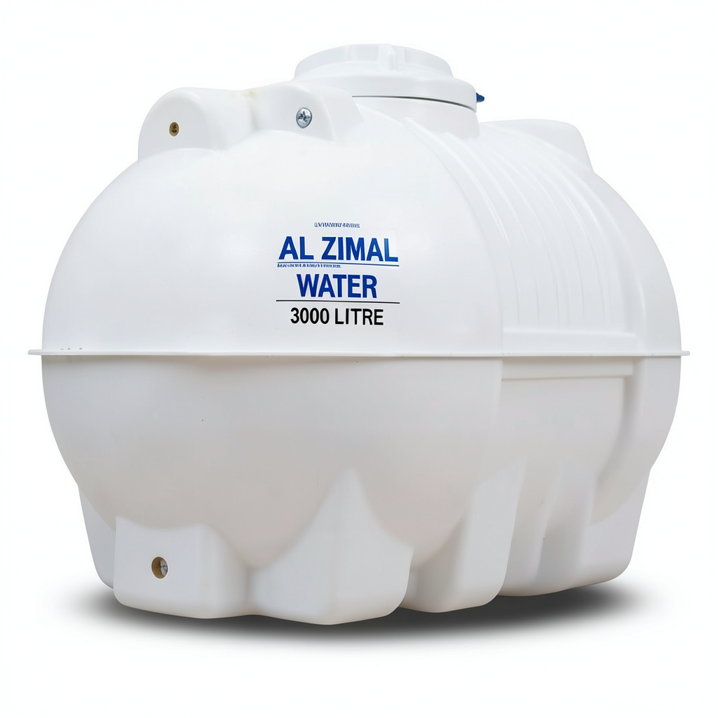 Water Tank Horizontal Polyethylene 3000 Liter Capacity, 380 mm Diameter | Al Zamil Tanks