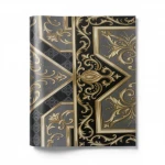 Vinyl Wallpaper, Patterned Design, Size 15.6m × 100cm, Black with Gold and Gray Color 