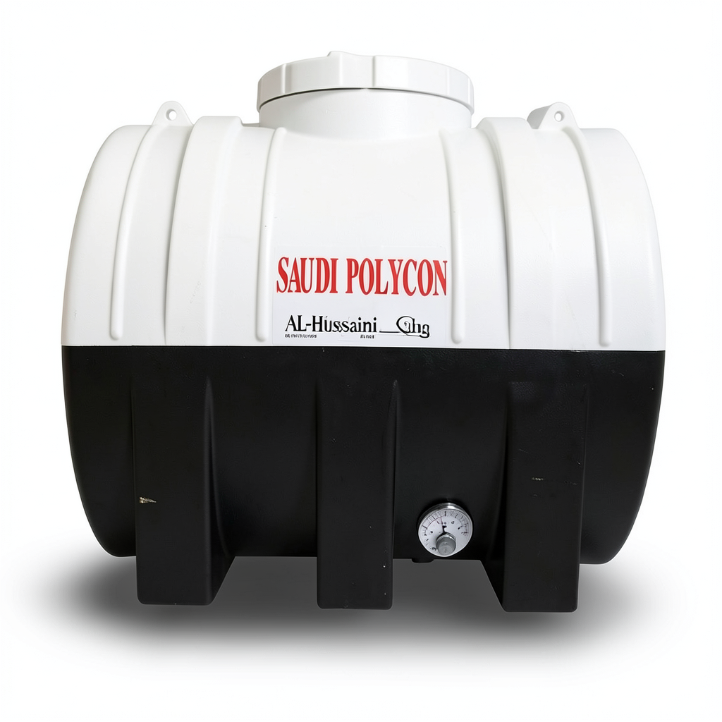 Horizontal Water Tank 1200 Liter Polyethylene, White/Black Layers | AL-Hussaini trading Est.