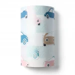 Vinyl Wallpaper, Youthful Design, Size 10m×53cm, blue and pink with brown Color 