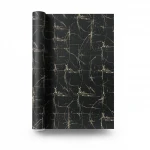 Patterned Wallpaper, Size 15.6m×100cm, Black with beige patterns color