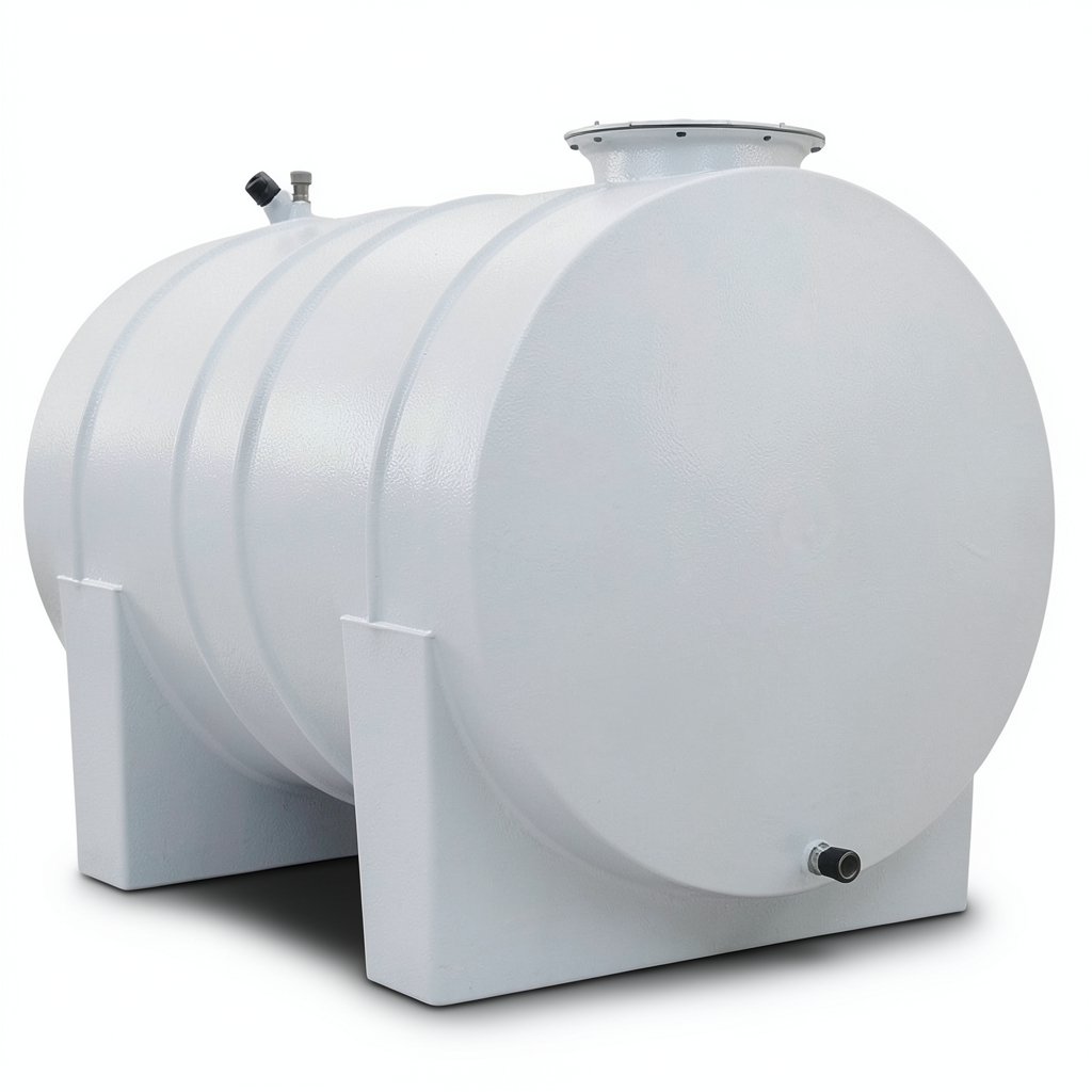 Water Tank Gulf Quality Horizontal Fiberglass Diameter 180 cm Capacity 10000 liter
