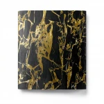 Patterned Wallpaper, Size 15.6m×100cm, Black with golden veins color