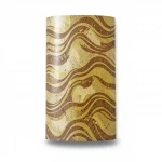 Vinyl Wallpaper, Wavy Design, Size 15.6m×106cm, Gold with brown Color 