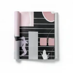 Youthful Wall Covering, Color black and gray with pink, Length 10m, Width 53cm 